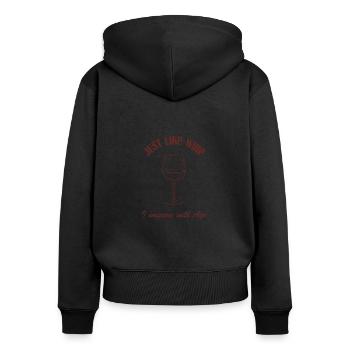 Ich Verbessere Mich Mit Age Wine Old Man Frauen - Frauen Premium Bio Zip Hoodie - Schwarz - Hinten - Julia (174cm)