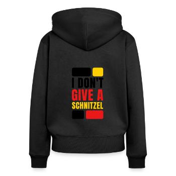 Je ne donne pas de schnitzel dîner festival de la bière Bavière - Sweat à capuche zippé Premium bio Femme - noir - Dos - Julia (174cm)