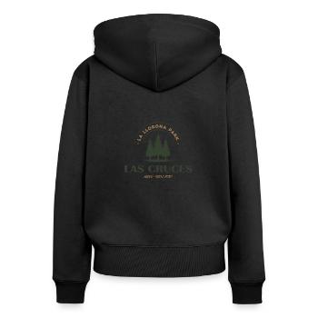 La Llorona Park Las Cruces Forêt du Nouveau-Mexique - Sweat à capuche zippé Premium bio Femme - noir - Dos - Julia (174cm)