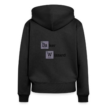 Baker Wizzard Science Cookies Chemie Küche - Frauen Premium Bio Zip Hoodie - Schwarz - Hinten - Julia (174cm)