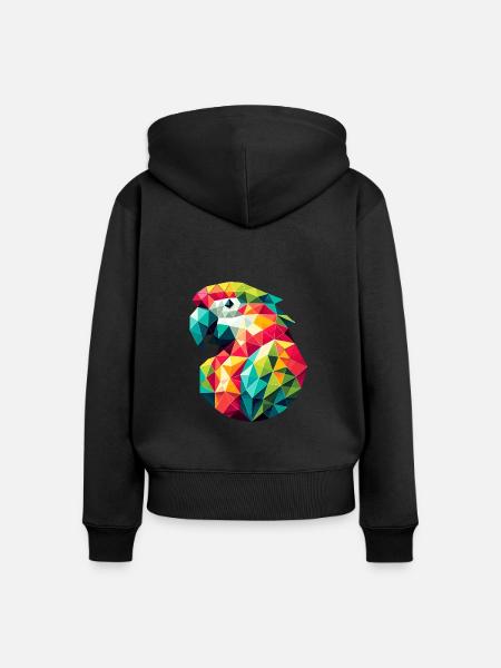 Papagei // parrot - Frauen Premium Bio Zip Hoodie - Schwarz
