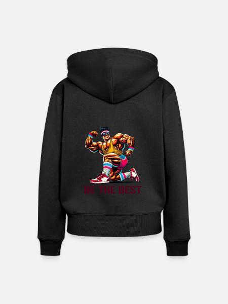 bodybuilder best - Frauen Premium Bio Zip Hoodie - Schwarz