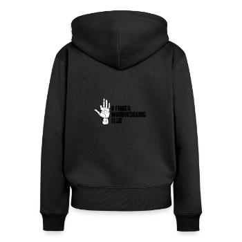 Drechsler Drechseln Drechselbank Drechsel - Frauen Premium Bio Zip Hoodie - Schwarz - Hinten - Julia (174cm)