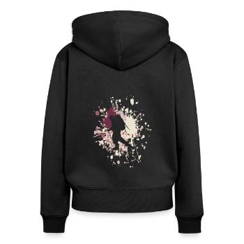 Randonnée Mountain Color Splash - Sweat à capuche zippé Premium bio Femme - noir - Dos - Julia (174cm)