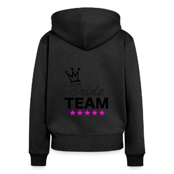 Team Braut - Frauen Premium Bio Zip Hoodie - Schwarz - Hinten - Julia (174cm)