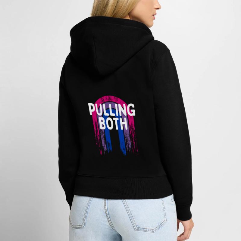 Pulling Both Bisexual LGBTQ Bi Pride Couples Funny Frauen Premium Bio Zip Hoodie