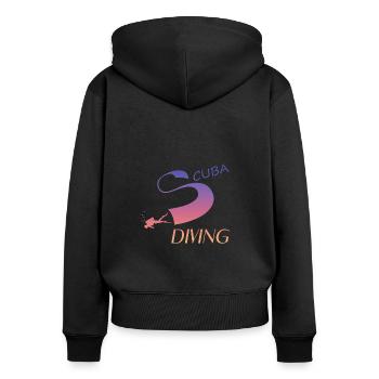 Scuba Diving - Frauen Premium Bio Zip Hoodie - Schwarz - Hinten - Julia (174cm)