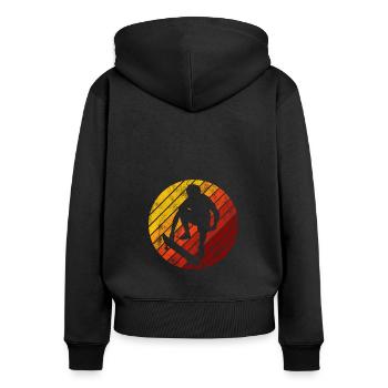 Skateboarder Skateboard Skater Skate Skateing - Sweat à capuche zippé Premium bio Femme - noir - Dos - Julia (174cm)