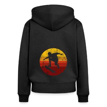 Skateboarder Skateboard Skater Skate Skateing - Frauen Premium Bio Zip Hoodie - Schwarz - Hinten - Julia (174cm)