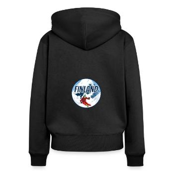 Finland Ski Lapland Mountains - Women's Premium Organic Zip Hoodie - black - Back - Julia (174cm)