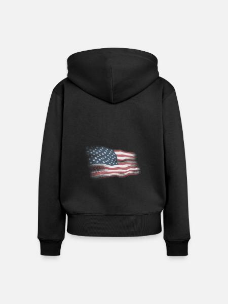 USA Flagge - Frauen Premium Bio Zip Hoodie - Schwarz