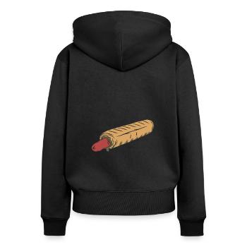Hot-dog - Sweat à capuche zippé Premium bio Femme - noir - Dos - Julia (174cm)