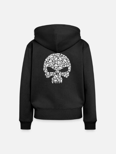 Schädel im Schädel - Frauen Premium Bio Zip Hoodie - Schwarz