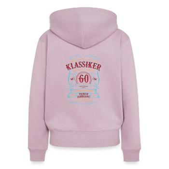 60th birthday gift - classic 60 years old - Women's Premium Organic Zip Hoodie - dusky pink - Back - Julia (174cm)