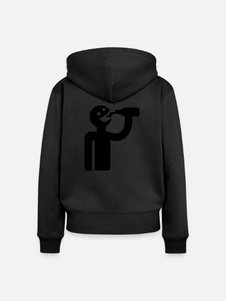 Säufer - Trinker - Frauen Premium Bio Zip Hoodie - Schwarz