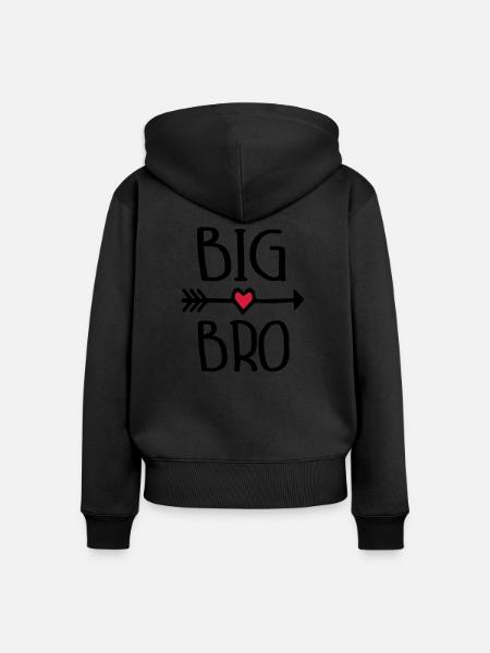 Big Bro - Frauen Premium Bio Zip Hoodie - Schwarz