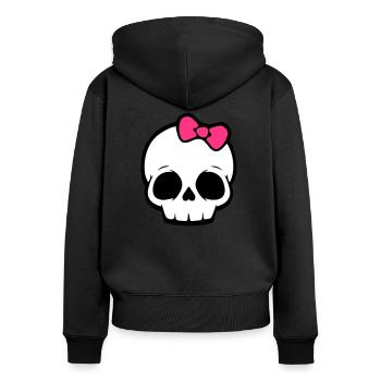 Rock´n Roll Prinzessin - Frauen Premium Bio Zip Hoodie - Schwarz - Hinten - Julia (174cm)
