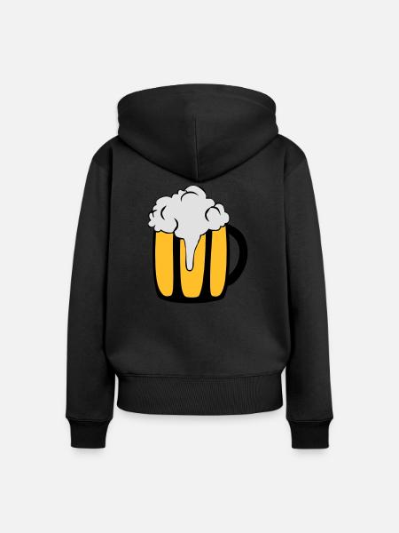 Bierglas - Frauen Premium Bio Zip Hoodie - Schwarz