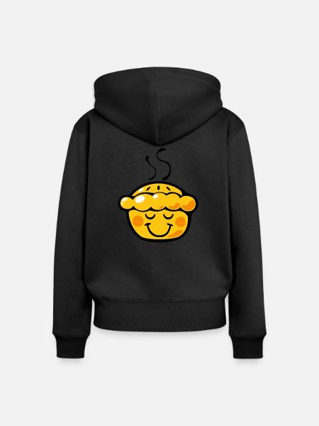 Smiley Pie - Frauen Premium Bio Zip Hoodie - Schwarz