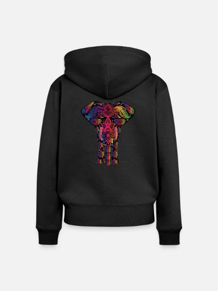 Elefant - Frauen Premium Bio Zip Hoodie - Schwarz