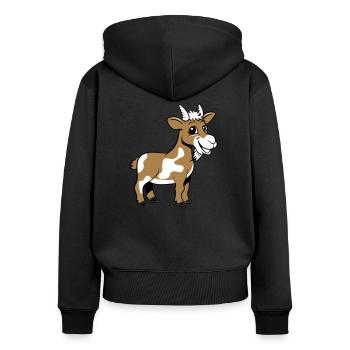 Goat moaning smiles - Women's Premium Organic Zip Hoodie - black - Back - Julia (174cm)