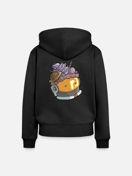 Astro Cupcake - Frauen Premium Bio Zip Hoodie - Schwarz