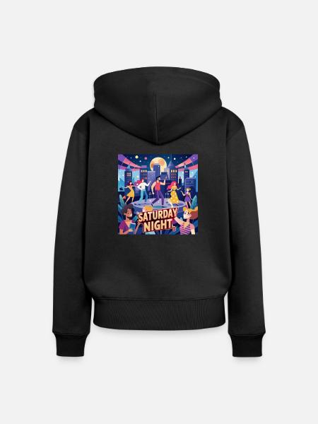 Saturday Night - Frauen Premium Bio Zip Hoodie - Schwarz