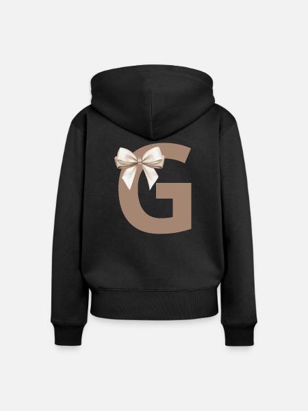 Buchstabe G Knoten - Frauen Premium Bio Zip Hoodie - Schwarz