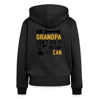 Grandfather - Women's Premium Organic Zip Hoodie - black - Back - Julia (174cm)