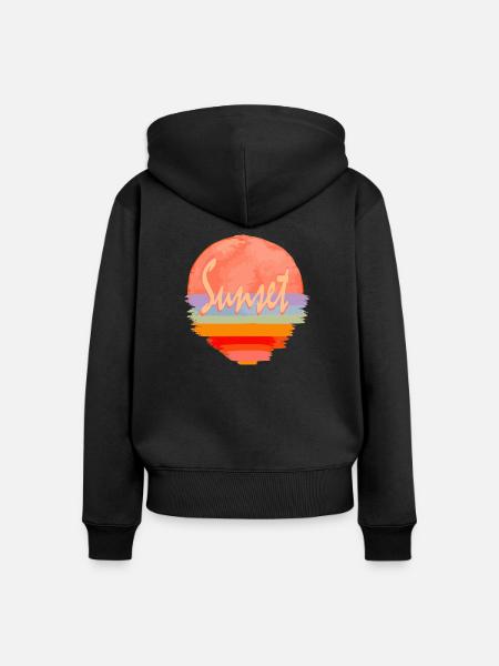 Sonnenuntergang - Frauen Premium Bio Zip Hoodie - Schwarz