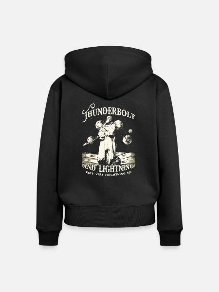 Thunderbolt and Lightning - Frauen Premium Bio Zip Hoodie - Schwarz