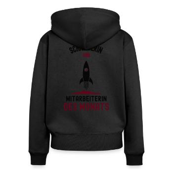 Mitarbeiterin des Monats Schneiderin Schneider - Frauen Premium Bio Zip Hoodie - Schwarz - Hinten - Julia (174cm)