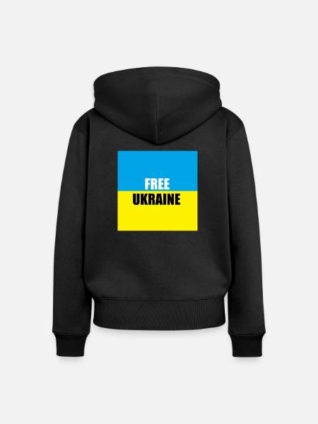 free ukraine - Frauen Premium Bio Zip Hoodie - Schwarz