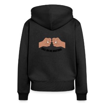 Appelez-moi frère - Sweat à capuche zippé Premium bio Femme - noir - Dos - Julia (174cm)