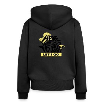LET'S GO - Sweat à capuche zippé Premium bio Femme - noir - Dos - Julia (174cm)