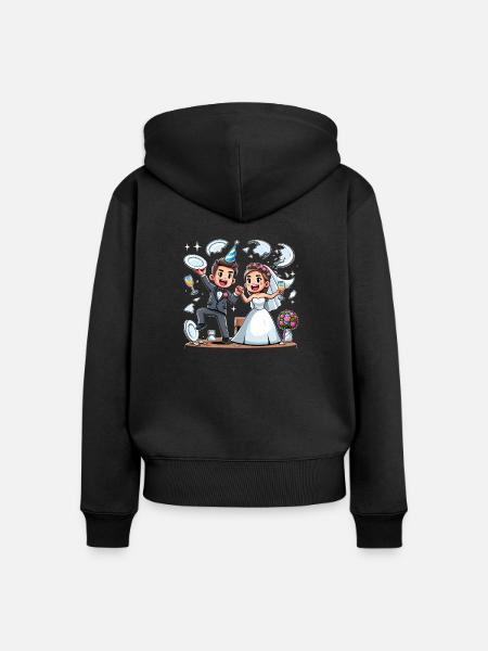 Gemeinsam stark zum Poltern. - Frauen Premium Bio Zip Hoodie - Schwarz