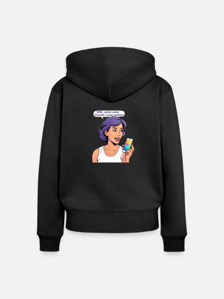 Siri Lebensberater - Frauen Premium Bio Zip Hoodie - Schwarz