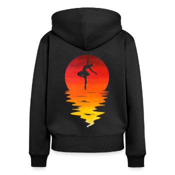 Ballet Graphic Ballerina Dance Course Dancer Point - Frauen Premium Bio Zip Hoodie - Schwarz - Hinten - Julia (174cm)