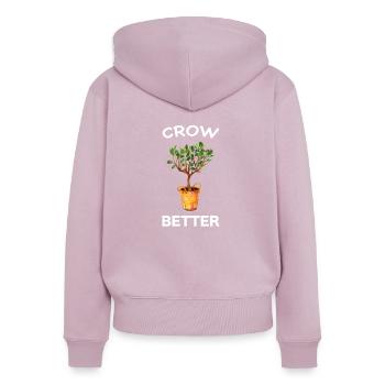 WACHSEN SIE BESSER - Frauen Premium Bio Zip Hoodie - Altrosa - Hinten - Julia (174cm)