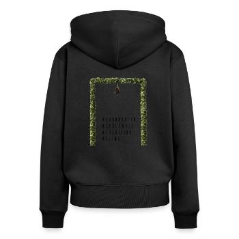 Hahnrupfen Spreewald - Sweat à capuche zippé Premium bio Femme - noir - Dos - Julia (174cm)