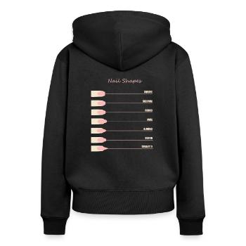 nail shapes - Women's Premium Organic Zip Hoodie - black - Back - Julia (174cm)