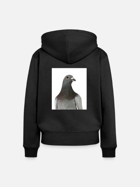 Taube. Pigeon - Frauen Premium Bio Zip Hoodie - Schwarz