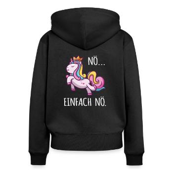 Einhorn lustig Diva Zicke Mädchen arrogant Fun Nö - Frauen Premium Bio Zip Hoodie - Schwarz - Hinten - Julia (174cm)