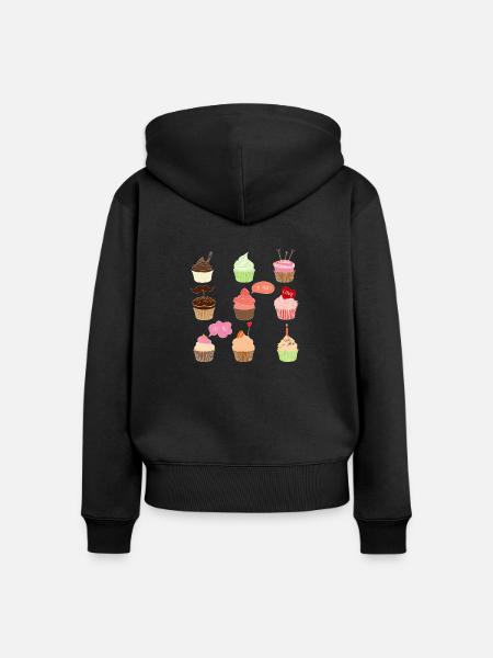 Cupcake - Frauen Premium Bio Zip Hoodie - Schwarz