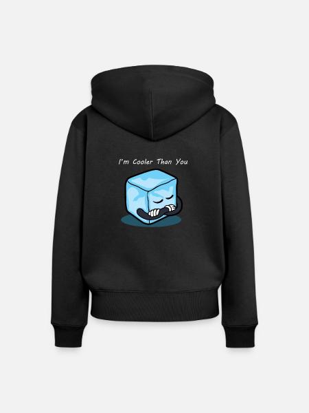 Eiswürfel Cool Geschenkidee - Frauen Premium Bio Zip Hoodie - Schwarz