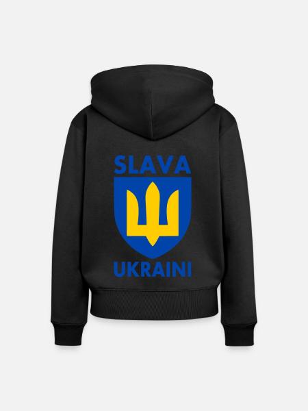 Ukraine flagge - Frauen Premium Bio Zip Hoodie - Schwarz