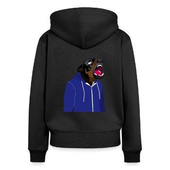 Rottweiler en sweat - Sweat à capuche zippé Premium bio Femme - noir - Dos - Julia (174cm)