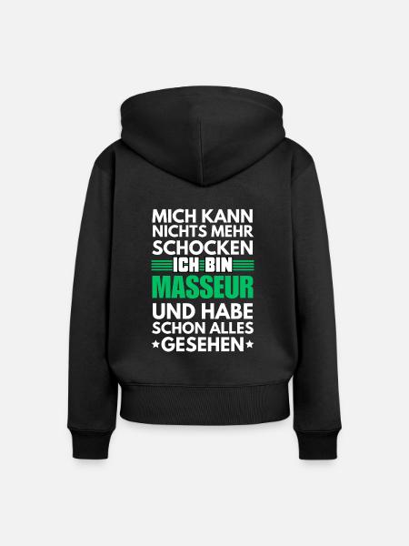 Nicht schockbarer Masseur - Frauen Premium Bio Zip Hoodie - Schwarz