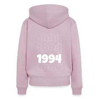 1994 - Frauen Premium Bio Zip Hoodie - Altrosa - Hinten - Julia (174cm)