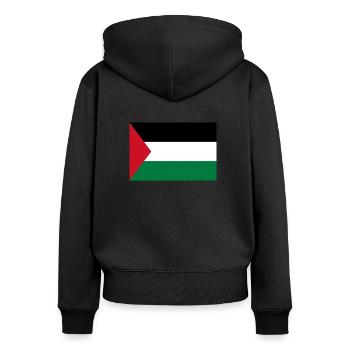 Palestine flag - palästinensische Flagge - Frauen Premium Bio Zip Hoodie - Schwarz - Hinten - Julia (174cm)
